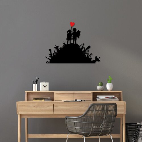 Wallity Zidna dekoracija Banksy-1, 52x70 cm, 1,5 mm, crno-crvena Cene