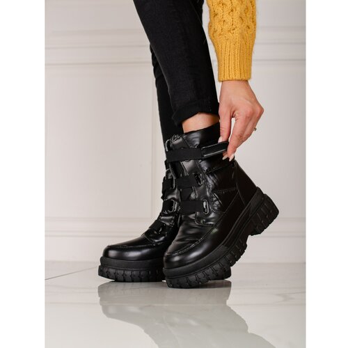TRENDI women's snow boots with velcro black Slike