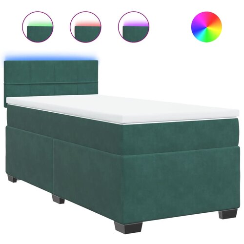 vidaXL Box spring krevet s madracem tamnozeleni 100x200 cm bar&scaron;unasti Cijene
