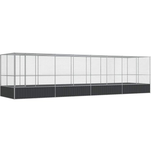  Kavez za ptice s produžetkom srebrni 832x207x212 cm čelični Slike