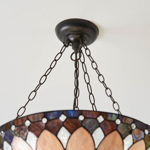  Endon 63976 - Luster na lancu Tiffany BROOKLYN 3xE27/60W/230V prečnika 50 cm Slike