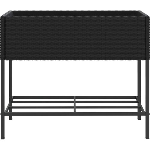  Vrtne sadilice s policom 2 kom crne 90 x 40 x 75 cm poliratan Slike