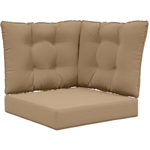  Jastuk za vanjsku sofU 3 pcs Sivo-smeđa Poliester - Sivo-smeđa 60 x 60 cm 1x sjedalo +1x naslon +1x bočna strana (2D s bartagom) Slike