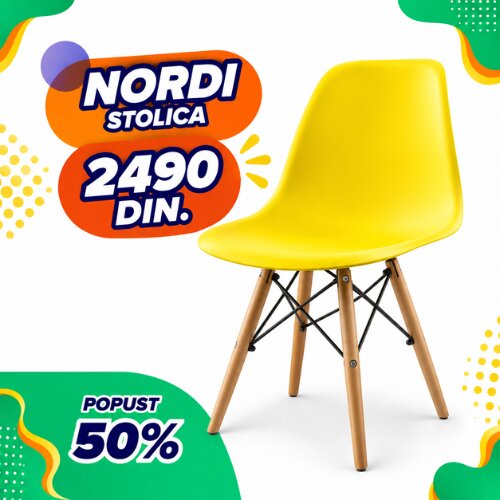 Zotrix Trpezarijska Stolica Nordi br. 53 &amp;ndash; žuta Slike