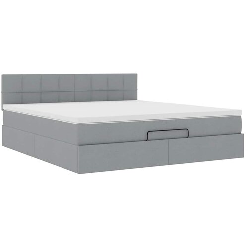 vidaXL Otomanski krevet s madracem svijetlosivi 180x200cm od tkanine Cijene