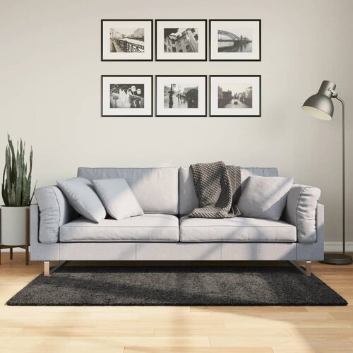 VidaXL Ko&amp;scaron;ata preproga moderna antracit 80x150 cm Slike