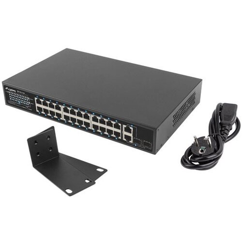 Lanberg Switch rack 19" POE+ 24x 100Mb PoE+ /2x SFP ETHERNET 360W Cijene
