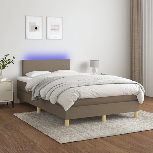 The Living Store Box spring postelja z vzmetnico LED taupe 120x200 cm blago - Box Spring Postelja, (21520517) Cene