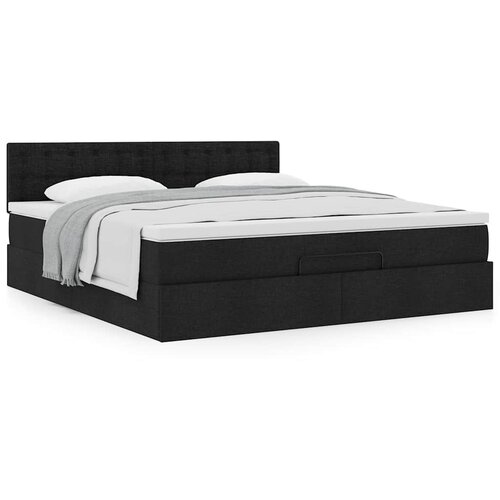 vidaXL Otomanski krevet s madracem crni 160x200cm od tkanine Cijene