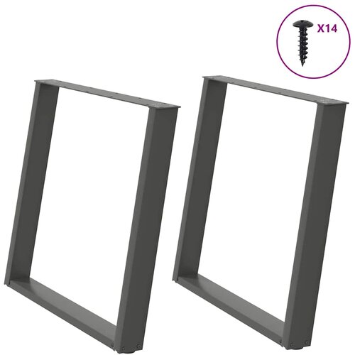  Noge za blagovaonski stol U-oblik 2 kom antracit 90 x (72-73) cm čelik Cijene