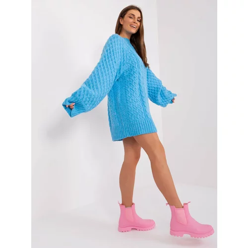 Fashion Hunters Blue oversize knitted dress