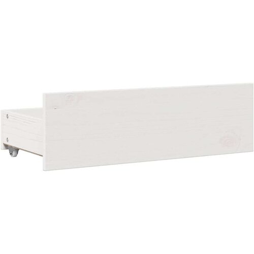 VidaXL Krevet s regalom za knjige bez madraca bijeli 90x200cm borovina Slike