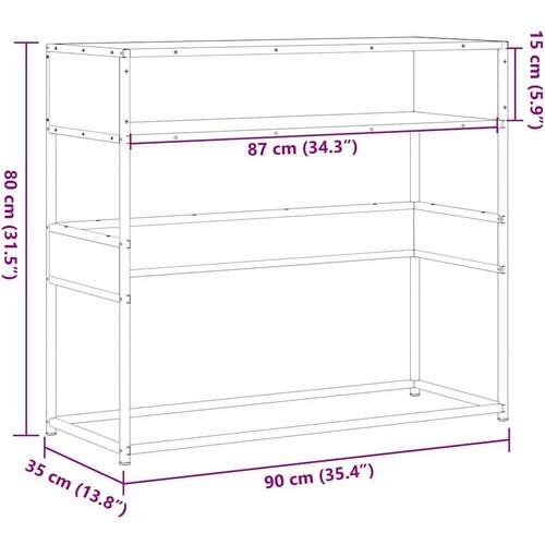 VidaXL Konzolni stol boja hrasta 90x35x80 cm konstruirano drvo Slike