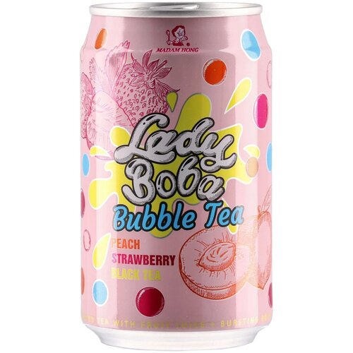 Madam Hong, osvežavajuće bezalkoholno piće sa ukusom jagode, Bubble Tea, 320ml Slike