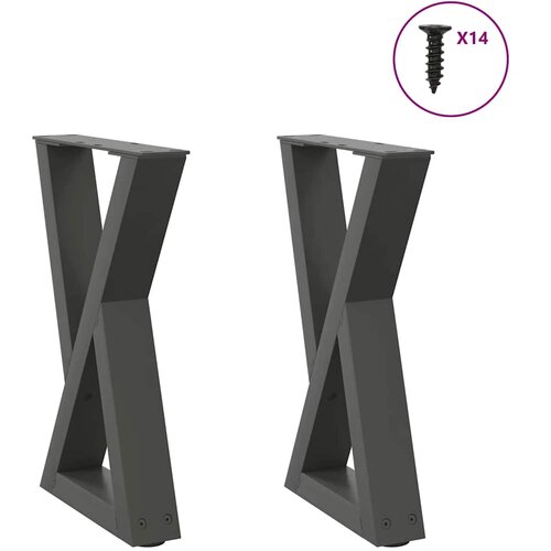 vidaXL Noge kavne mizice 2 kosa Antracit 38x(42-43,3) cm Jeklo, (21828647) Cene