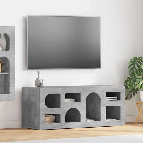 TV omarica Betonsko siva 100 x 35 x 40 cm Konstruiran les, (5000112910) Cene