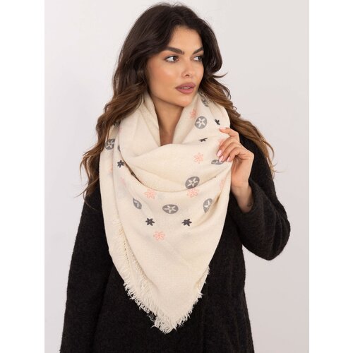 Fashionhunters Light beige women's scarf with print Slike