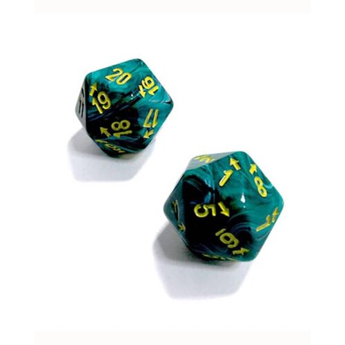 Chessex kockice - vortex - malachite-yellow - count up & down D20 Cene