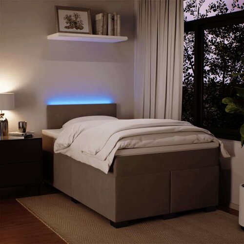 vidaXL Box spring postelja z vzmetnico svetlo siva 120x200 cm žamet Cene