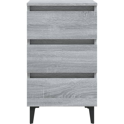  Noćni ormarić s metalnim nogama boja sivog hrasta 40x35x69 cm Slike
