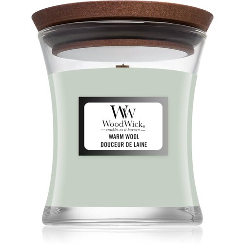 WoodWick Warm Wool dišeča sveča z lesenim stenjem 610 g Cene