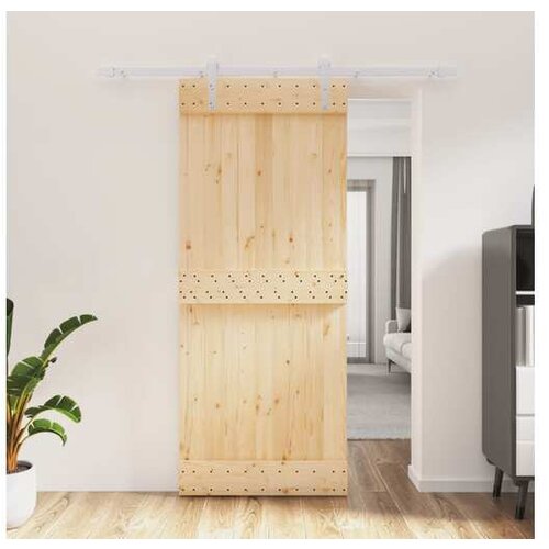 vidaXL Drsna vrata s kompletom vodil 85x210 cm trdna borovin Cene