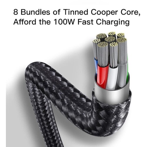 Yesido podatkovni kabel (CA87) - Type-C na Type-C in Lightning 100 W 480 Mbps 140 cm - črn Slike