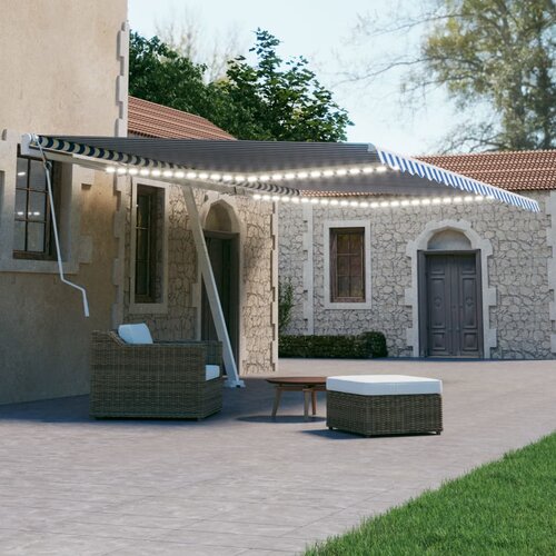  Ročno zložljiva z led lučmi 500x300 cm modra in bela Cene