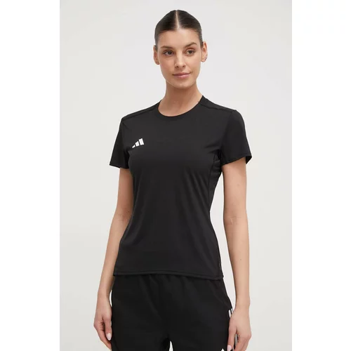 Adidas Kratka majica za tek Adizero črna barva