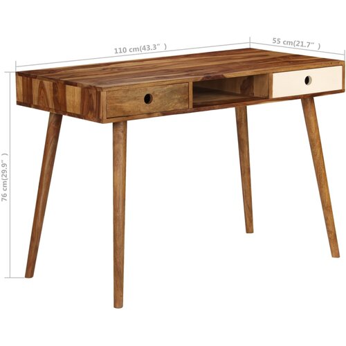  Pisaći stol od masivnog drva akacije 110 x 55 x 76 cm Slike