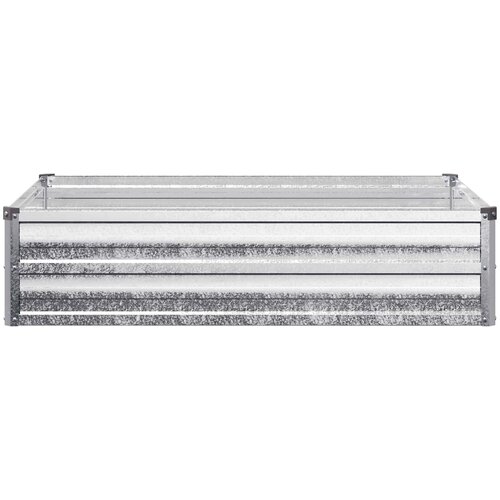  Povi&amp;scaron;eni vrtni krevet Srebrna 100 x 80 x 24 cm cinkani Slike
