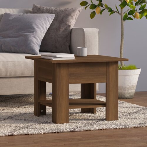 VidaXL stolić za kavu boja smeđeg hrasta 55 x 55 x 42 cm od iverice Slike