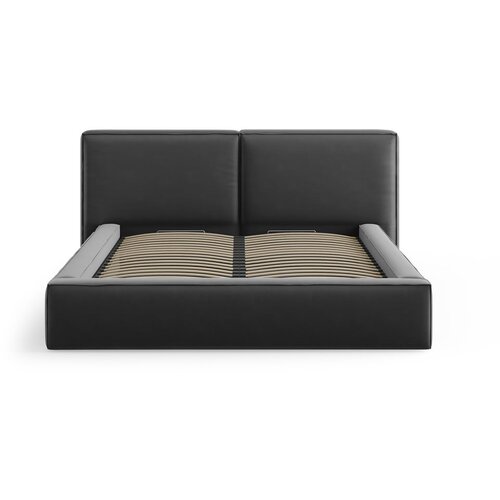 Cosmopolitan Design Temno siva žametna oblazinjena zakonska postelja s prostorom za shranjevanje in z letvenim dnom 180x200 cm Arendal &amp;ndash; Slike