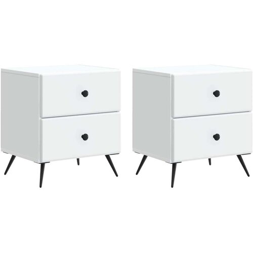  Noćni ormar 2 pcs Bijela 43 x 34 5 x 47 5 cm Konstruirano drvo Cene