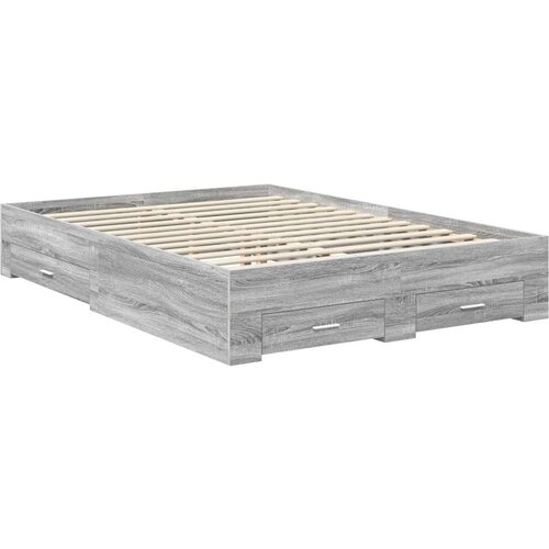  Okvir za krevet s uzglavljem Siva Sonoma 135 x 190 cm Slike