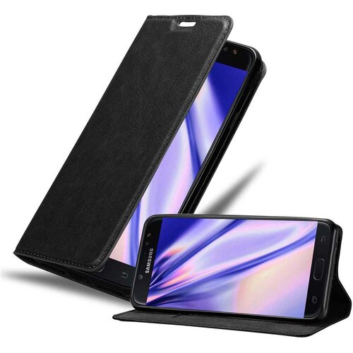 Cadorabo Ohi&scaron;je, združljivo z Samsung Galaxy J7 2018 v nočna črna - Za&scaron;čitni ovitek z magnetnim zapiranjem, stoječo funkcijo in režo za kartice, (20558123) Cene