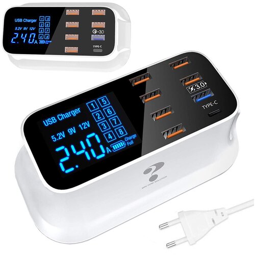  8x USB 3.0 brzi punjač LCD 5-12V 40W Cijene