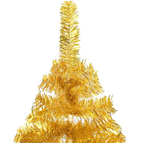  Umjetno osvijetljeno božićno drvce s kuglicama zlatno 150cm PET Slike