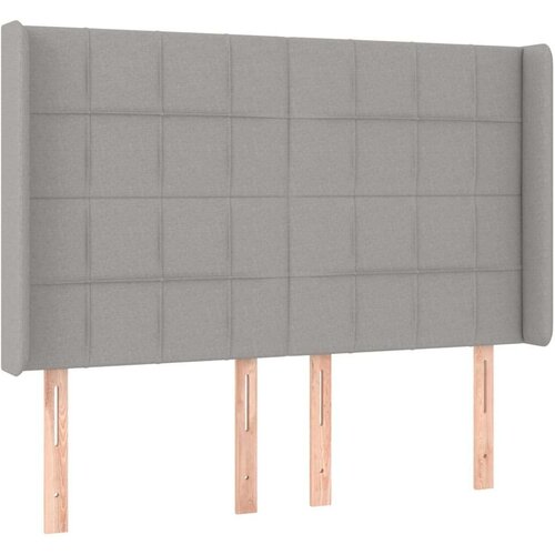  Uzglavlje svjetlosivo 147 x 16 x 118/128 cm od tkanine Slike