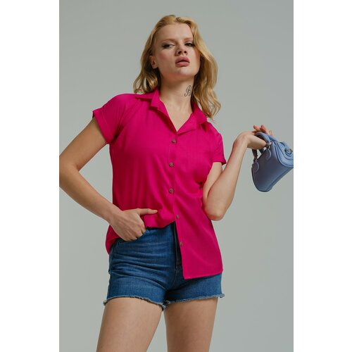 armonika Women's Fuchsia Short Sleeve Shirt Slike