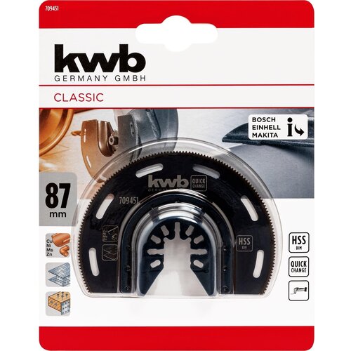 KWB CV nož za lim, drvo i plastiku 87mm, polukr.nast. za multi-alat, HSS BIM - (49709451) Cene