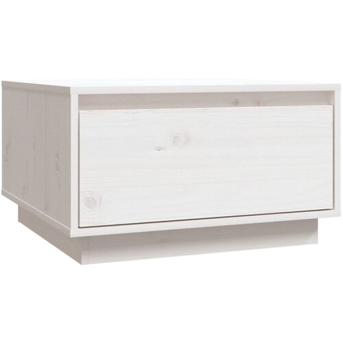Maison Chic Klubska mizica - kavna mizica - Nizka mizica bela 55x56x32 cm trdna borovina, (21755411) Slike