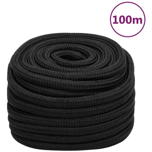 vidaXL Vrv za čoln popolnoma črna 20 mm 100 m polipropilen Cene