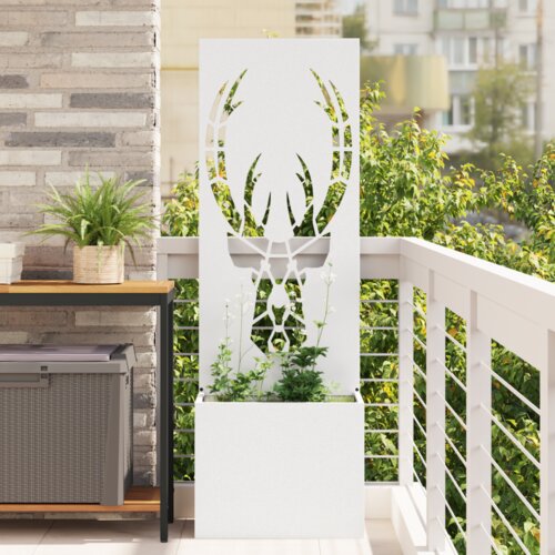 vidaXL Vrtni Sadič s Dekorativnom Pločom Bijela 50 x 140 cm Cijene