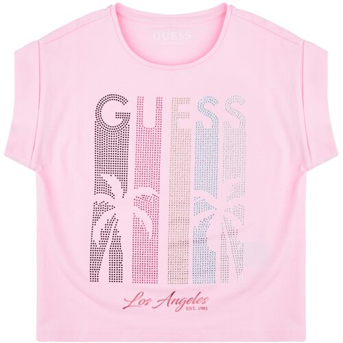 Guess Majice s kratkimi rokavi MIDI BOXY SS T-SHIRT Rožnata Cene