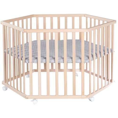 Roba Putni krevetić od masivne bukve 119x104 cm u prirodnoj boji &ndash; Cijene