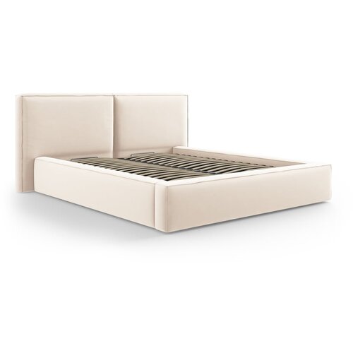 Cosmopolitan Design Krem baršunasti tapecirani bračni krevet s prostorom za odlaganje s podnicom 200x200 cm Arendal – Cijene