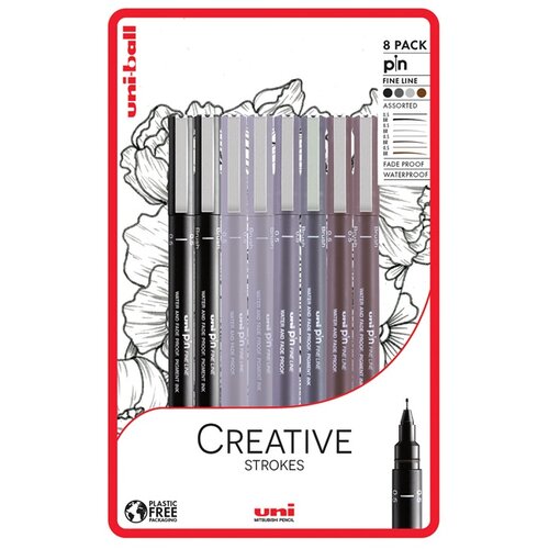  Set UNI PIN fineliner markera Creative Strokes 8 kom Cene