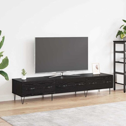 vidaXL TV omarica Črni hrast 150 x 36 x 30 cm Konstruiran les Cene