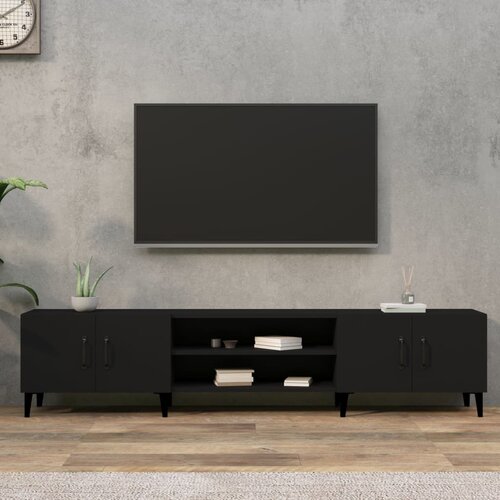 The Living Store TV omarica črna 180x31,5x40 cm inženirski les - TV Omarica, (21376598) Slike
